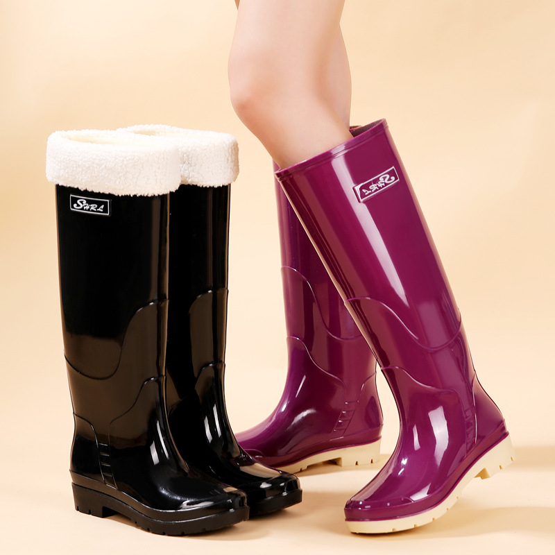 Fleece-lined Warm Length Waterproof Rain Boots foto 3