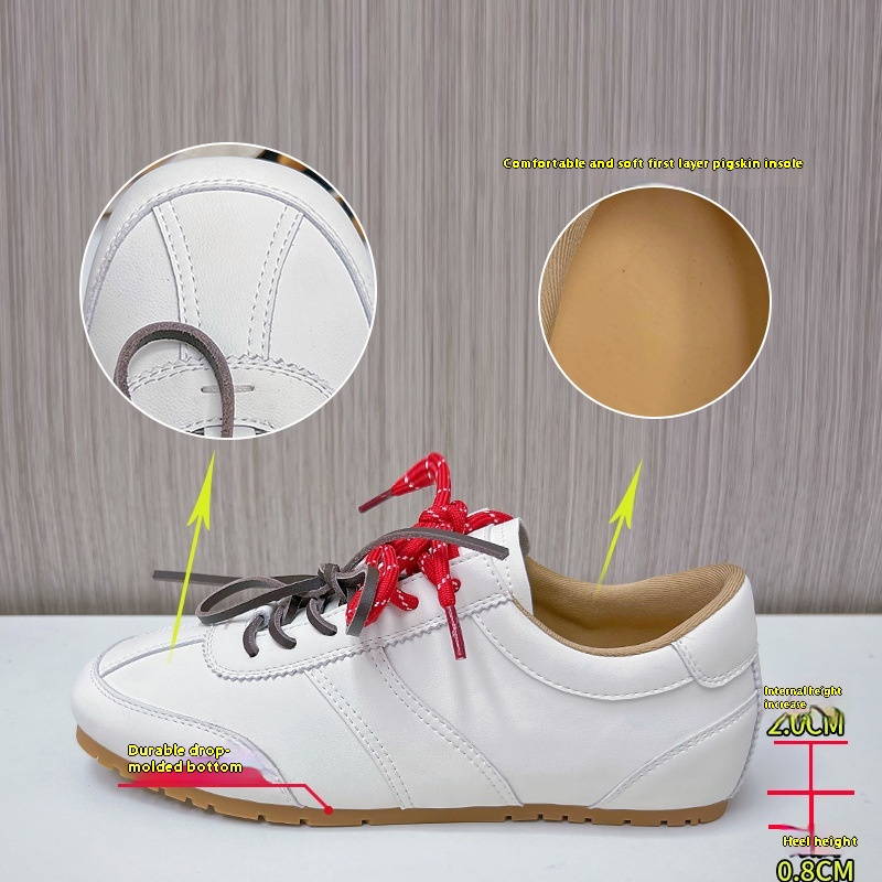 Women's Casual All-match Horse Fur White Shoes foto 2