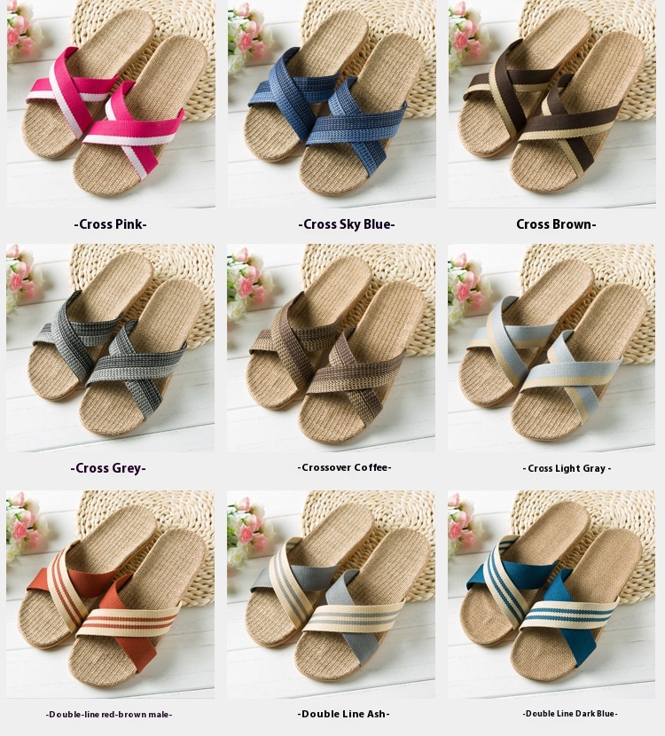 Linen Slippers Couple Indoor Platform Non-slip Non-stinky Feet foto 2