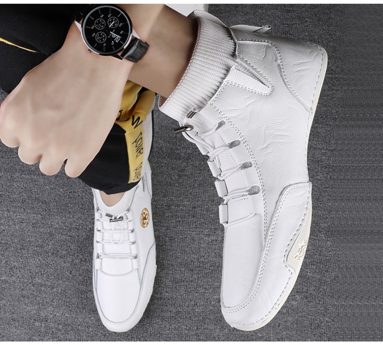 Real Leather With Fleece Lining Mid-top Wool Socks Mouth Octopus Leather Boots foto 4