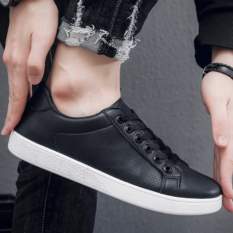 Breathable White Shoes Men's Casual Leather Shoes foto 4