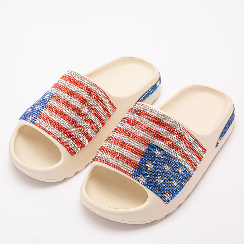 European And American Stick-on Crystals Coconut Sandals foto 3