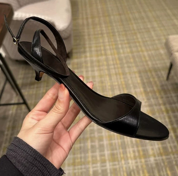 Kitten Heels With A Strappy Sandal Outerwear Stiletto Open-toe High-heeled Roman Sandals foto 2
