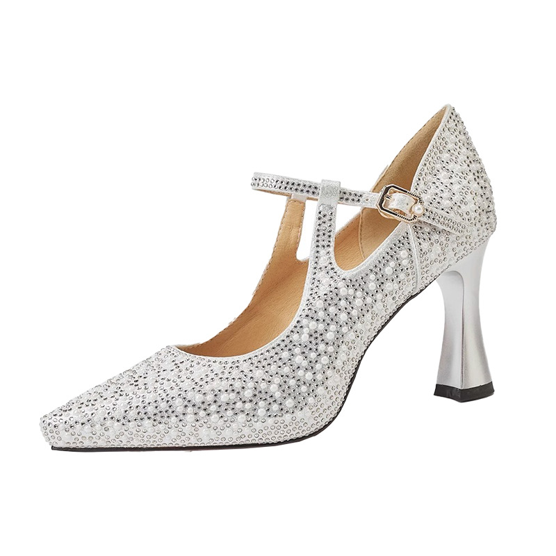 Low-cut Cheongsam Wedding Banquet Shoes Womens High Heels foto 2