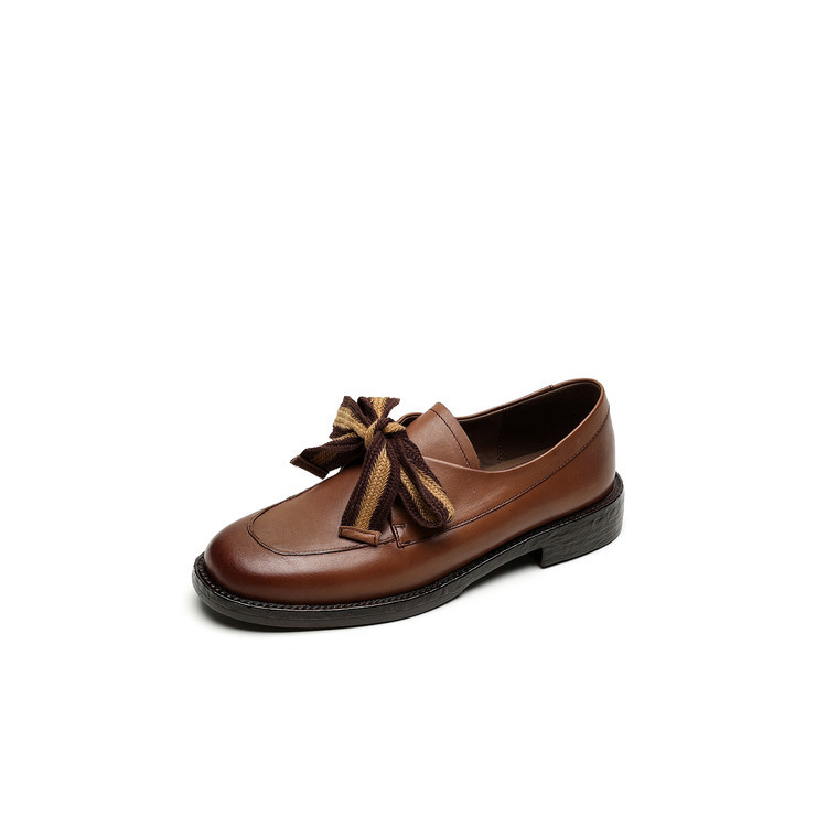 Womens Simple Retro Bow-Heeled Pumps foto 4
