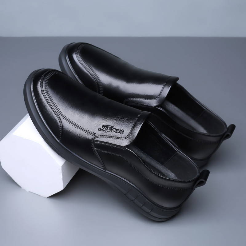 Men's Soft Leather Soft Bottom Non-slip Casual Leather Shoes foto 5