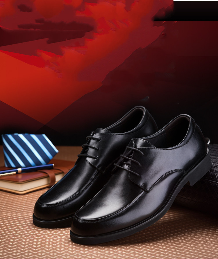 Men's Business Leather Shoes 46 Round Toe Lace Up Casual Formal Wear foto 2