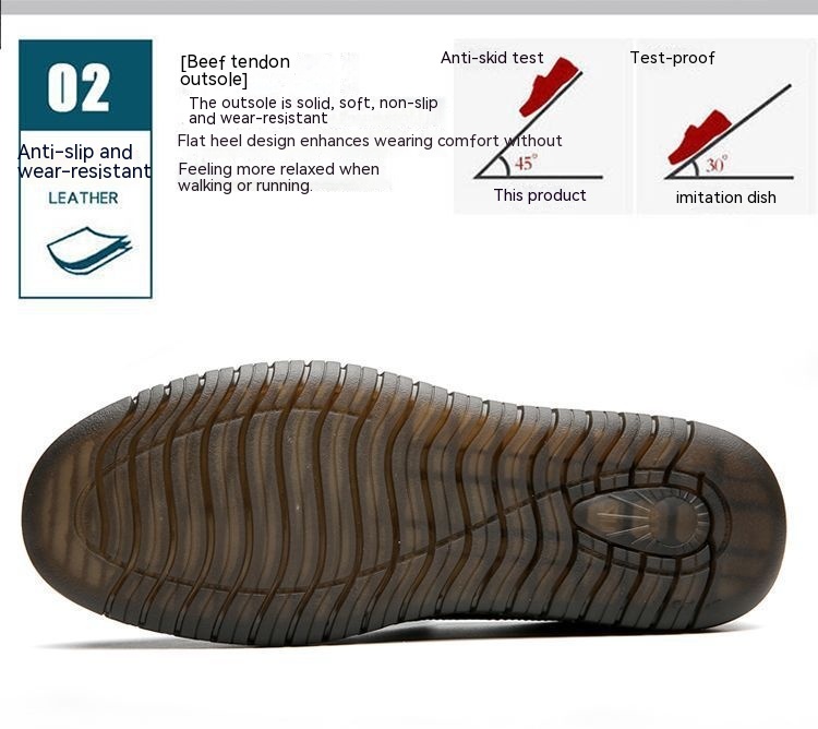 Men's Leather Shoes Breathable Beef Tendon Soft Bottom Everyday Joker Casual Shoes foto 4