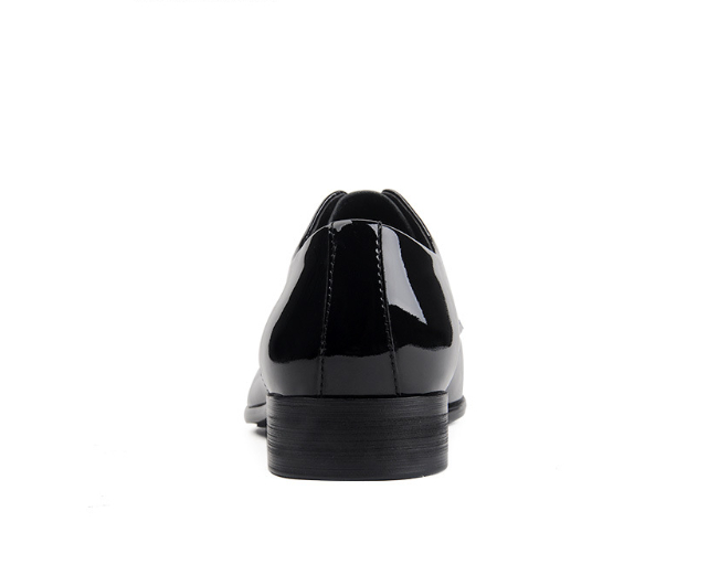 Leather Lace-up Glossy Wedding Shoes Leather Pointed-toe foto 2