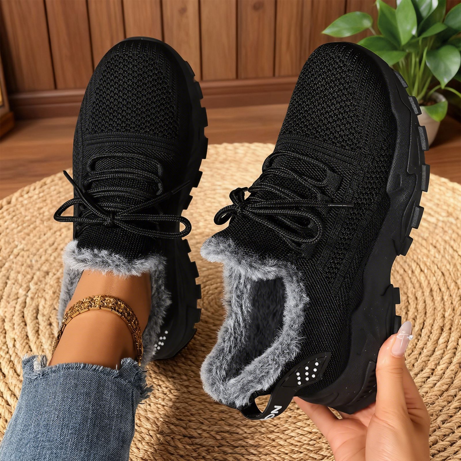 Increased Shallow Mouth Lace-up Lightweight Sneakers foto 2