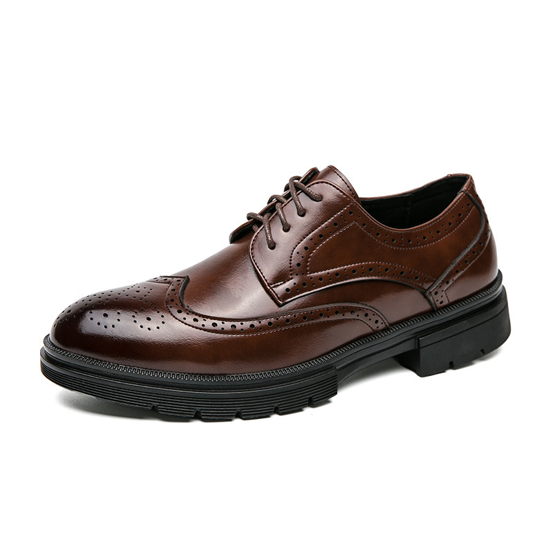 Spring And Autumn Men's Brogue Business Formal Wear Leather Shoes foto 2