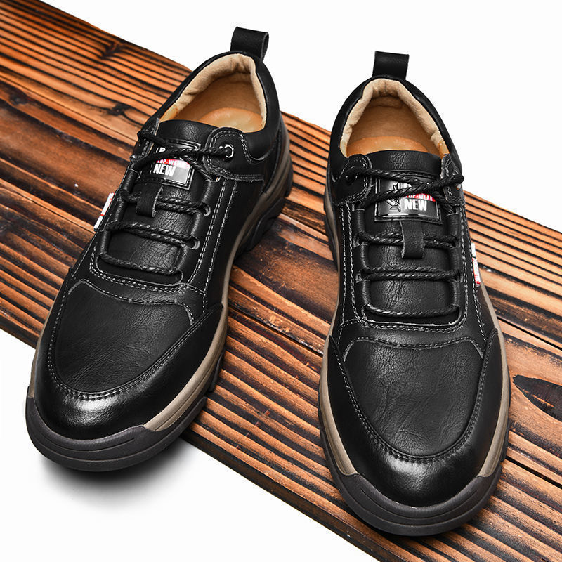 Men's British Style Round Toe Leather Shoes foto 2
