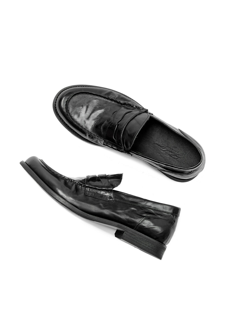Leather Slip-on Loafers Genuine Leather Pleated Casual Shoes foto 3