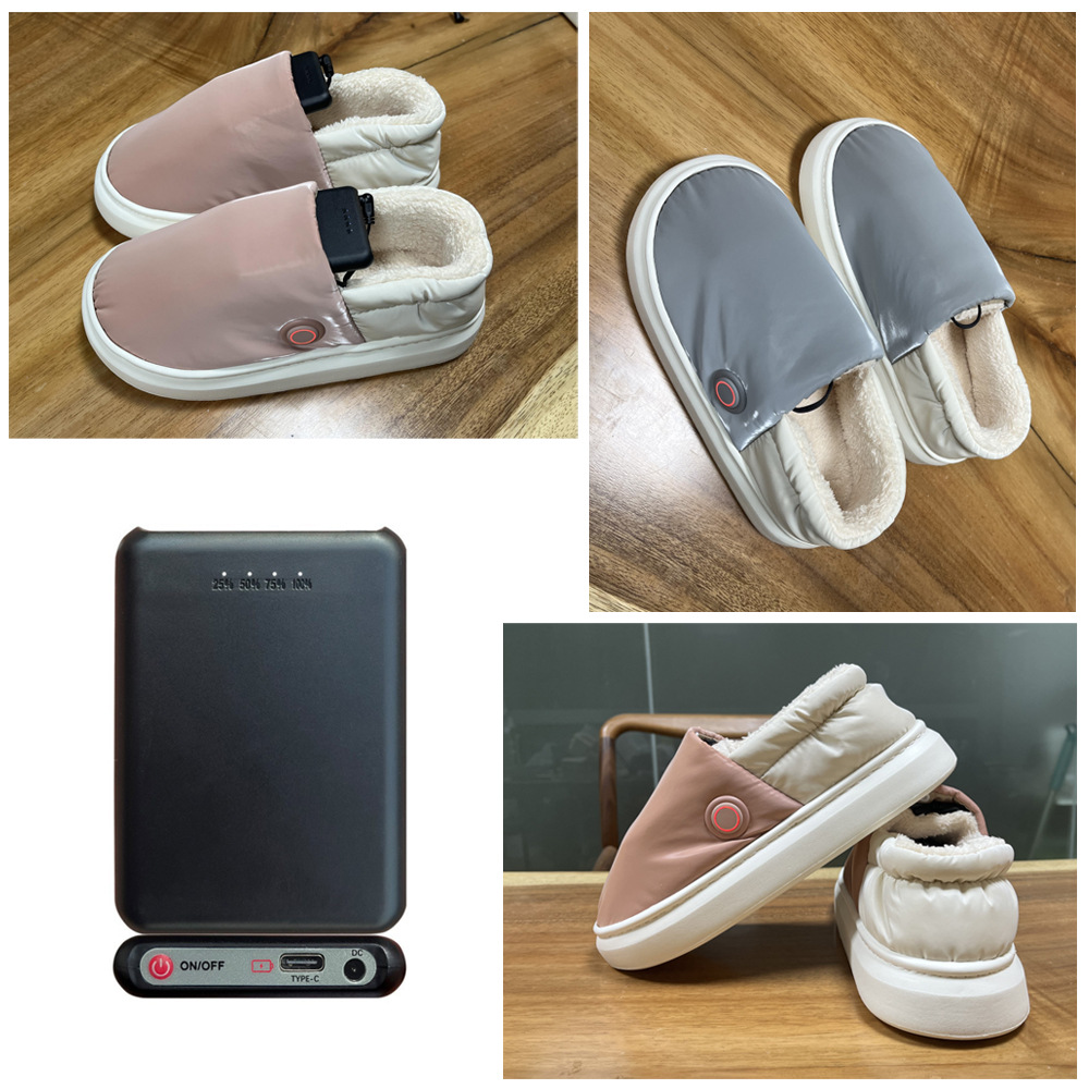 Long Endurance Battery Heating Cotton Shoes Warm Feet Heating Slippers foto 4