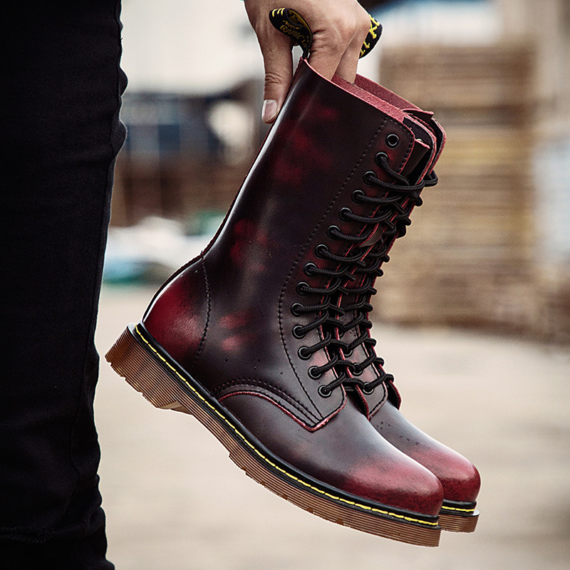 Men's Breathable Leather Cotton Shoes Lace-up foto 2