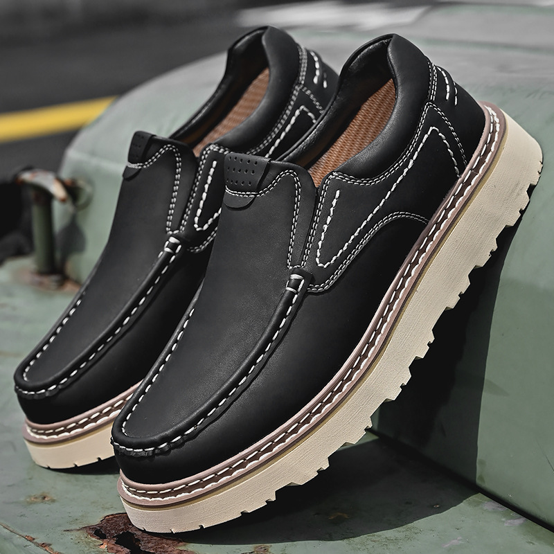 Low-top Thick-soled Men's Big Toe All-match Casual Leather Shoes foto 2