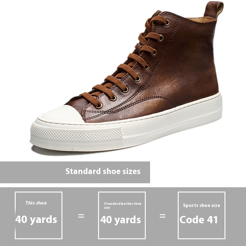 Genuine Leather Retro Japanese And Korean Style Sneakers foto 5