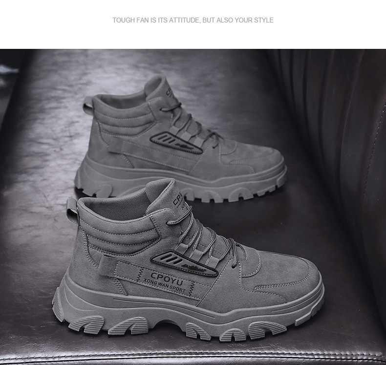 Mens Autumn High-Top Waterproof And Non-Slip Work BootsMartins foto 2
