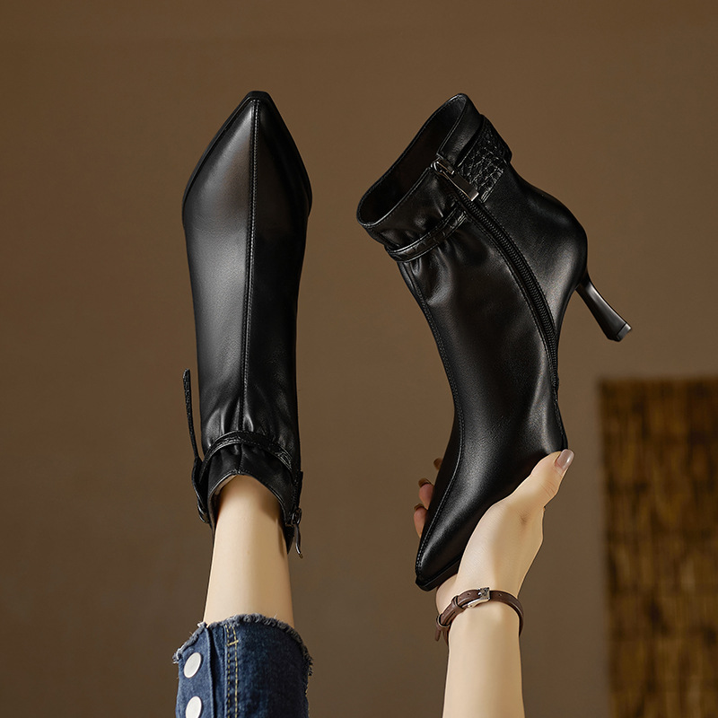 Minimalist And Elegant Women's Pointed-Toe Stiletto Martin Boots foto 3