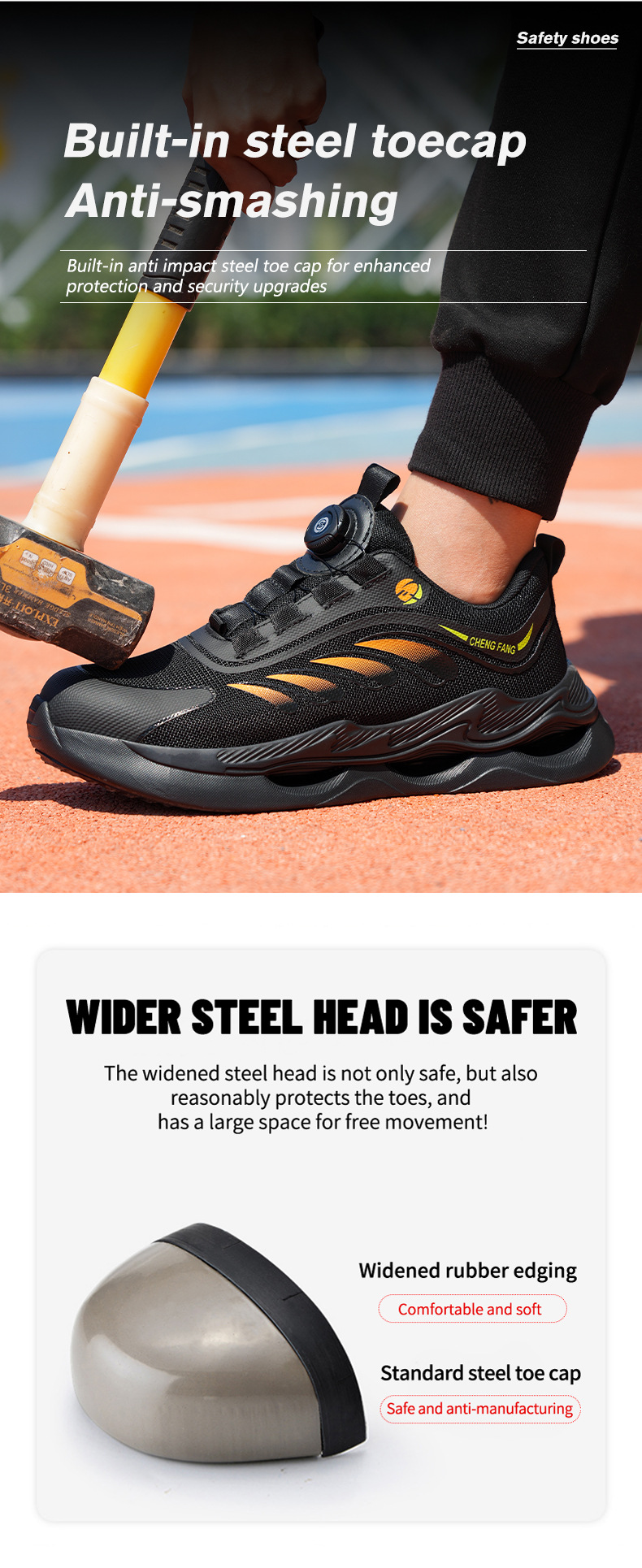 Men's Lightweight Button Fly Woven Labor Protection Shoes foto 4