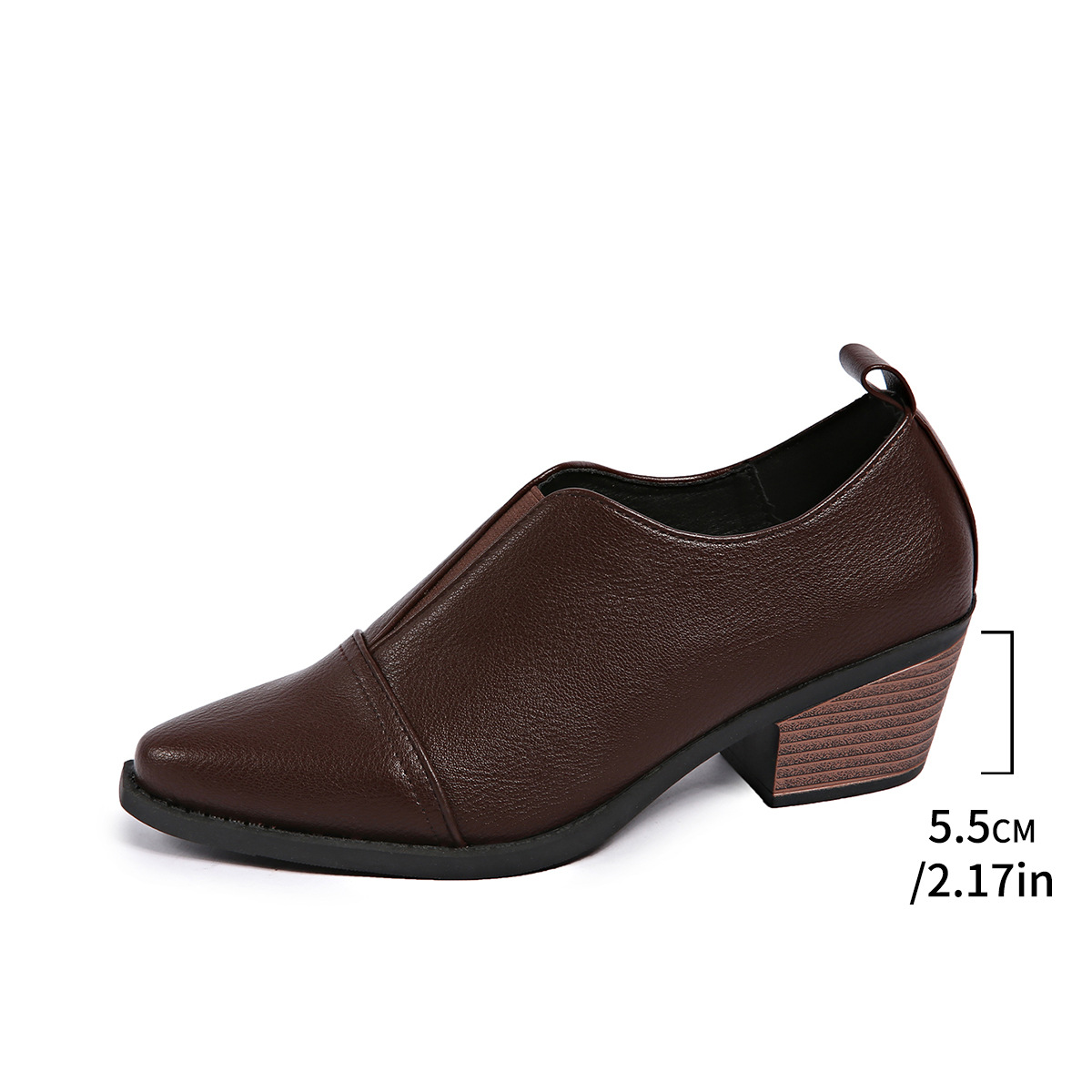 New Spring And Autumn Pointed-toe Chunky-heel Casual Low-top Shoes foto 5