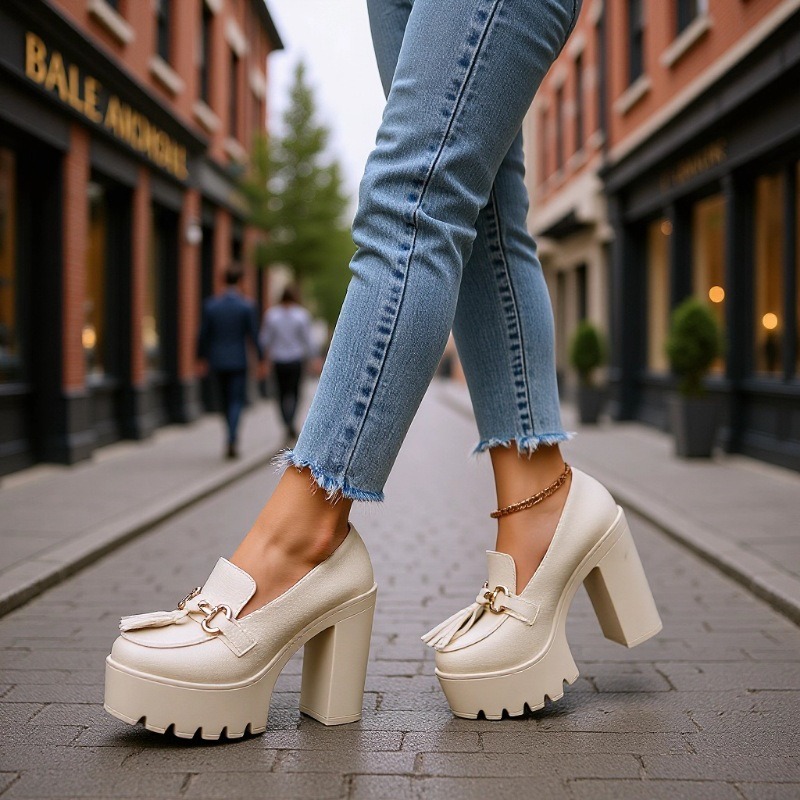 Tasseled Metal-Decorated High-Heel Pumps For Women foto 5