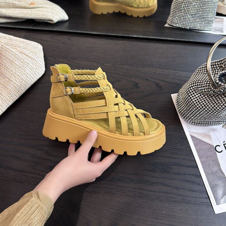 Womens Fashionable Western-style Woven High-heeled Sandals foto 5