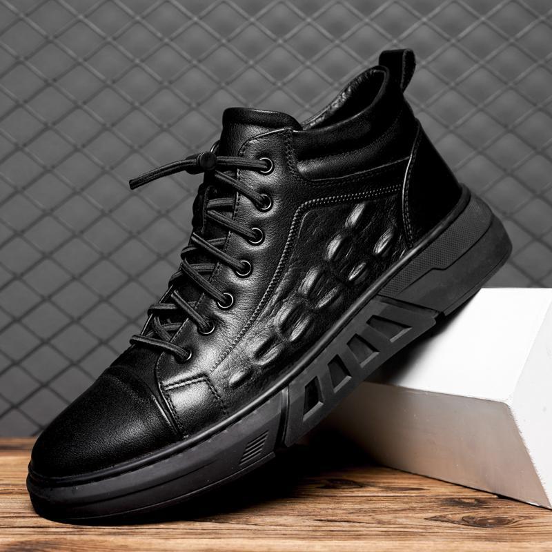 Pure Color Tied Trendy Wild Youth Men's Shoes foto 5