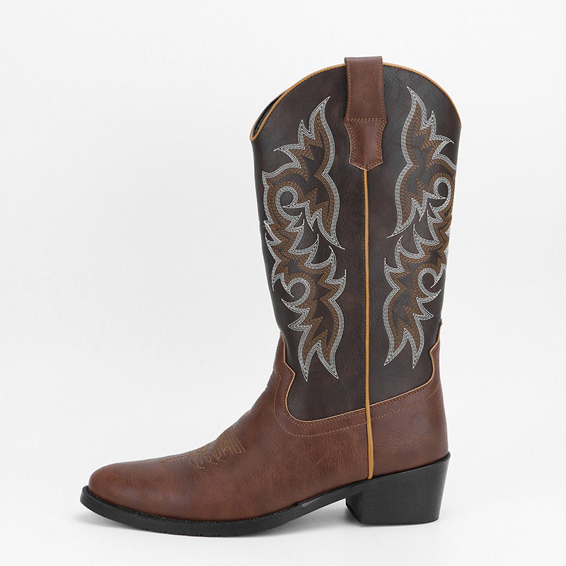 Men's Embroidery Retro High Leg Boot foto 5