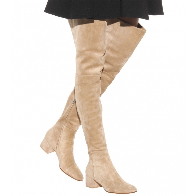 Above-the-knee Fashion Boots European And American Style Round Toe Mid-height Chunky Heel foto 3