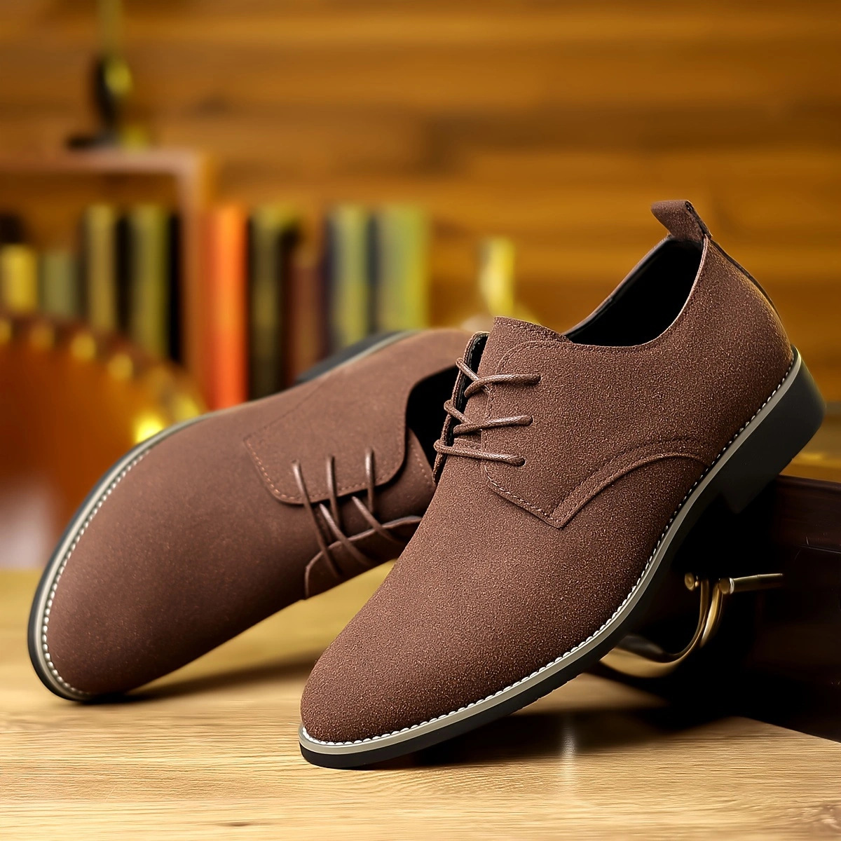 Large Size Men's Leather Shoes Casual Suede Leather Shoes foto 2