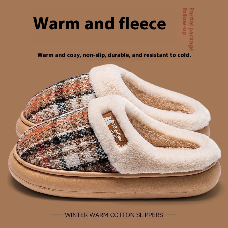 Women's Thick Bottom Non Slip Cotton Slippers foto 5