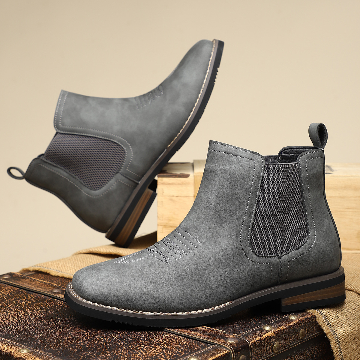 Men's Autumn And Winter Casual British Style Mid-calf Martin Boots foto 5