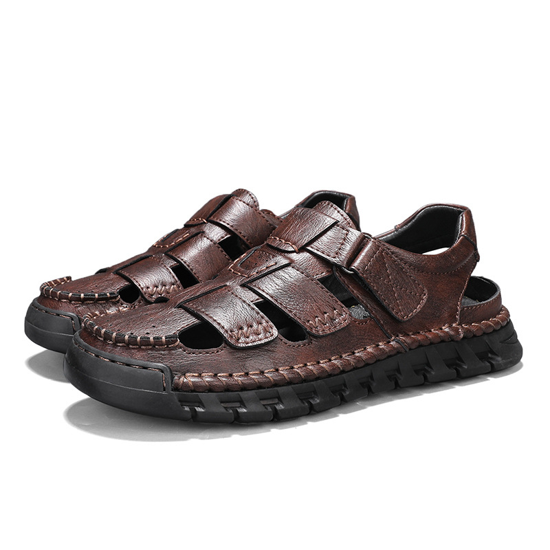 Men's Simple All-match Leather Non-slip Sandals foto 5
