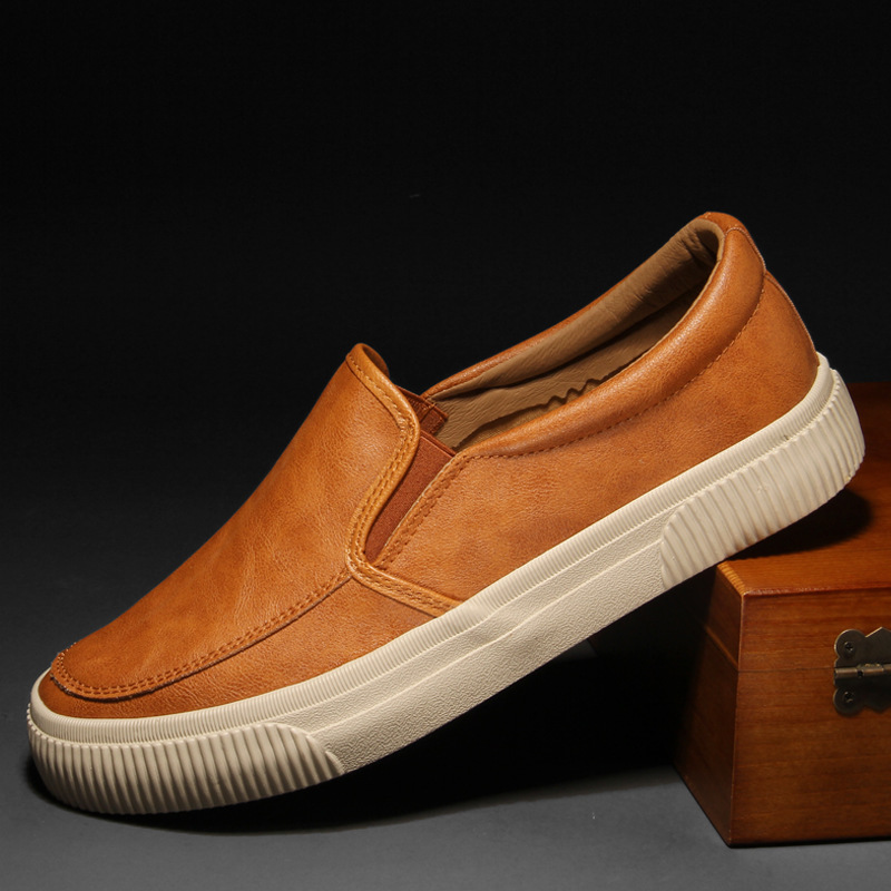 All-matching Men's Leather Shoes Breathable Casual Fashion Low-top Sneakers foto 3