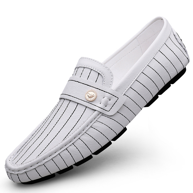 Breathable British Style Black Men's Casual Leather Shoes foto 3
