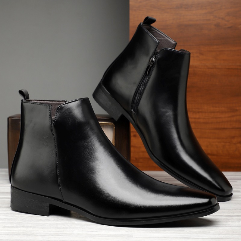 Plus Size High-top Leather Boots Men foto 3