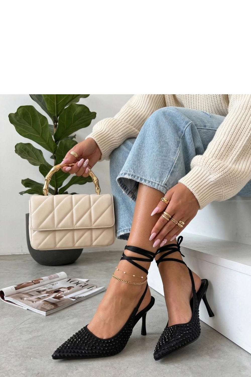 Gebonden hoge hakken schoenen Solea foto 2