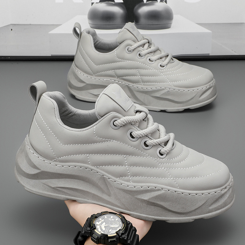 Fashion Thick-soled Anti-skid Shoes Ins Slip-on Casual Lazy Shoes Men Outdoor Breathable Lace-up Running Sports Sneakers foto 4