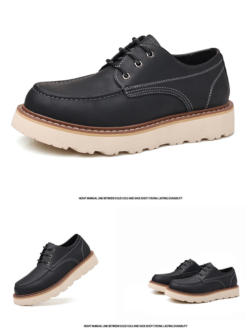 Martin Boots Men's Low Top Retro Casual Shoes British Style Worker Boot Low-top Height Increasing Big Scalp Shoes foto 3