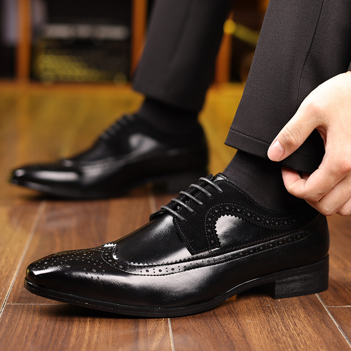 Men's Casual All-matching Vintage Leather Shoes foto 4