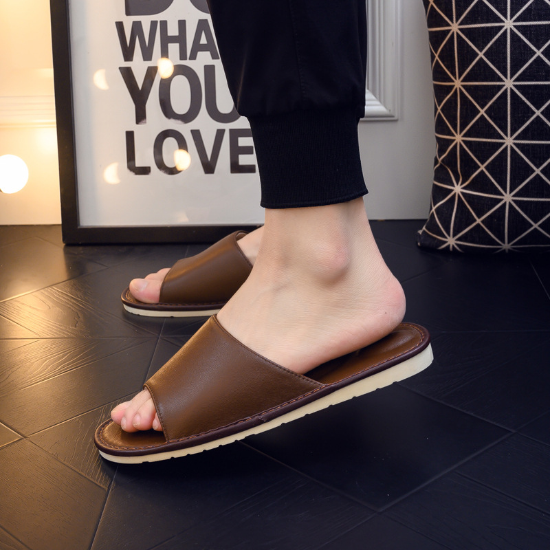 High-end Japanese-style Leather Slippers For Home Usequiet And Perfect For Indoor Wooden Floors foto 4