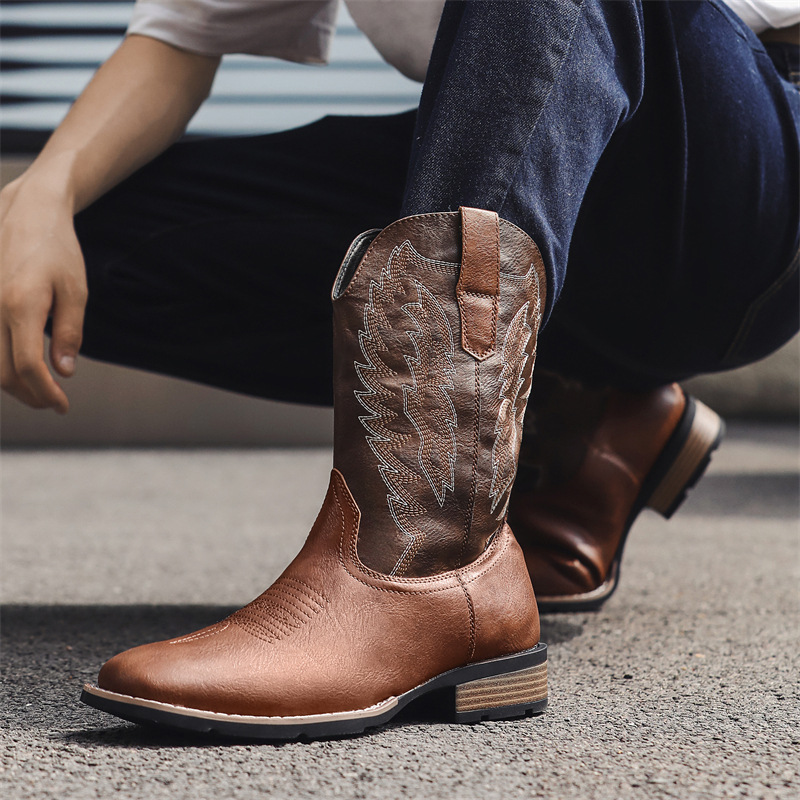 Western Denim Boots Fashion Embroidered foto 5