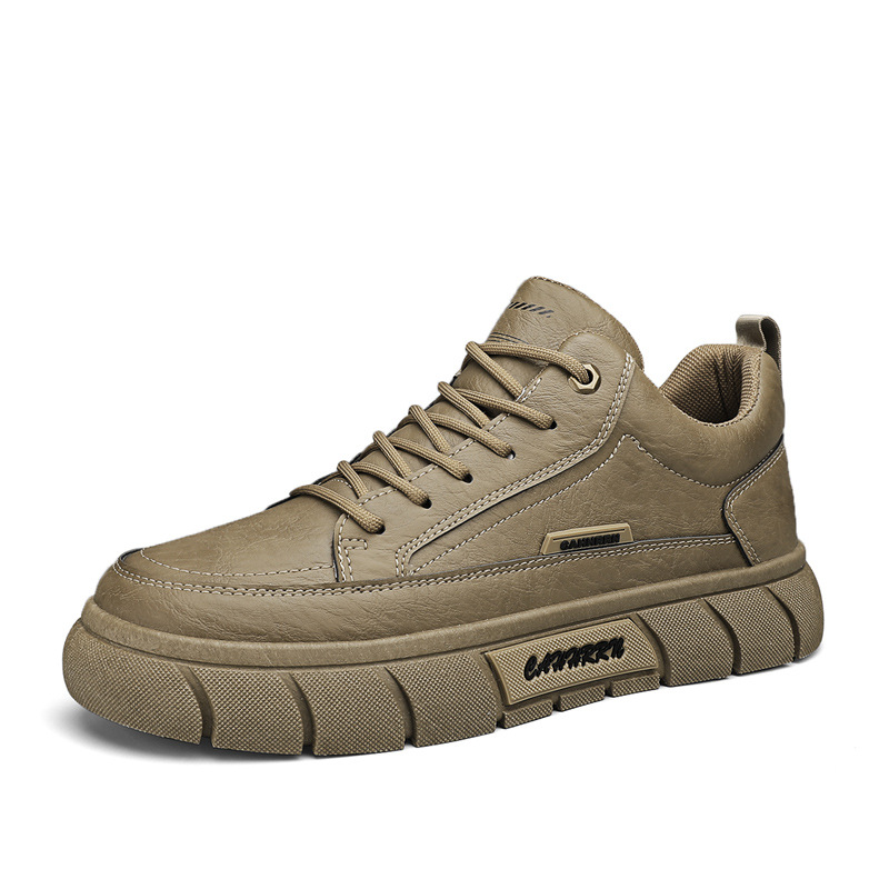 Men's Casual Leather Shoes Thick Bottom Height Increasing Fashion foto 4