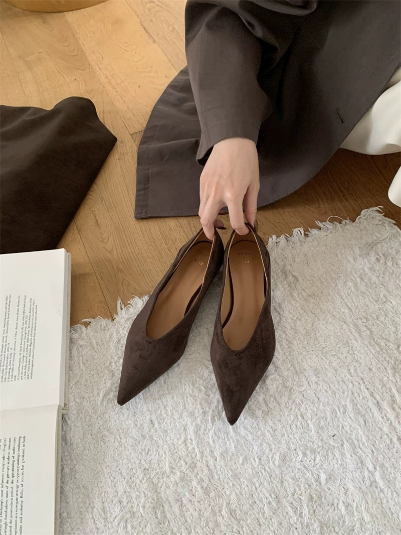 Wedge Suede Pointed Toe Pumps Women's Shoes foto 5