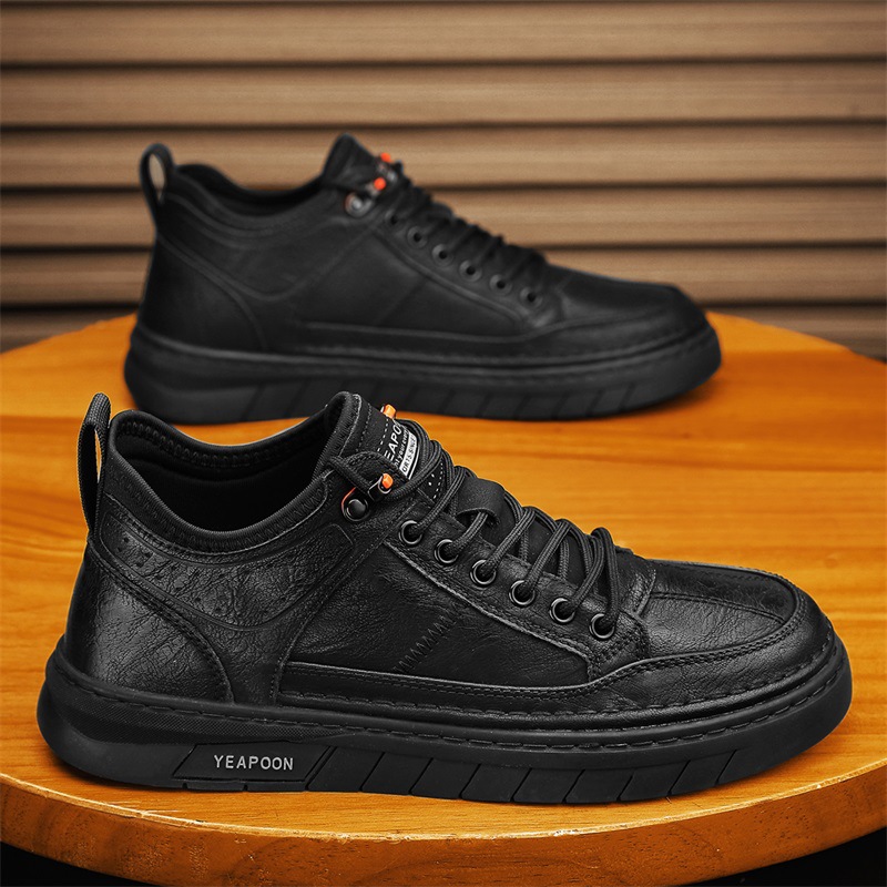 Men's Low-top Trendy Leather Shoes Thickened Non-slip foto 2