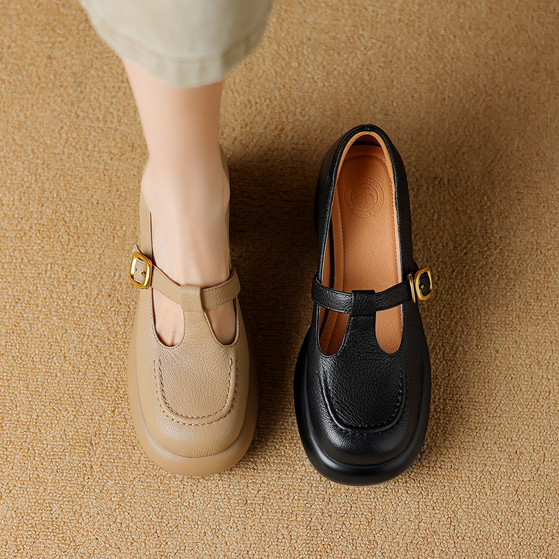 British Style Platform Leather Shoes Women's Leather Low-cut New Spring And Autumn foto 4