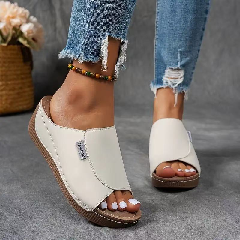 Womens Plus-size Chunky-sole Casual Slippers foto 5