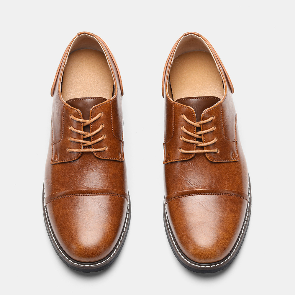 Business Formal Wear Cross-border Plus Size Retro Summer Men's Fashion Leather Shoes foto 5