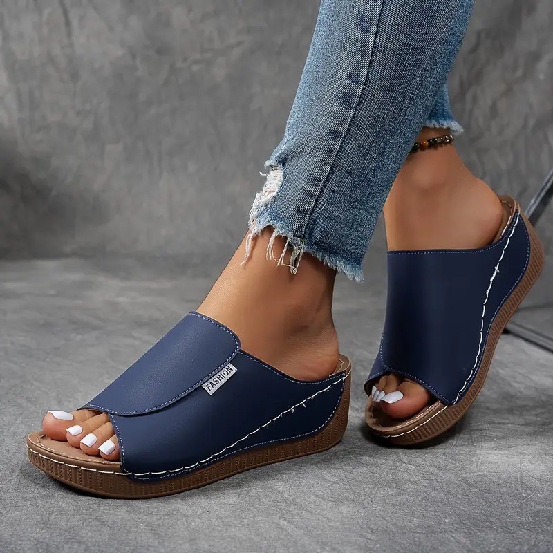 Womens Plus-size Chunky-sole Casual Slippers foto 4